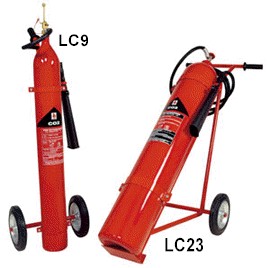 Lifeco 9 og 23 kg. kolsýruslökkvivagnar