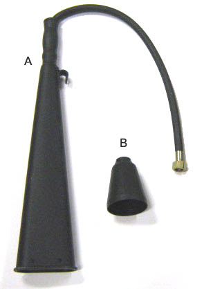 Horn og slanga á 2 kg. 5 kg. og 6 kg. kolsýrutæki. Horn og slanga á 2 kg. 5 kg. og 6 kg. kolsýrutæki.