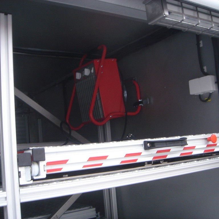 Tveir 3 kW hitarar í hverjum gám