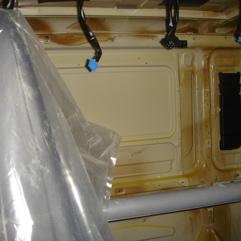 Séð aftur í áhafnarhúsi