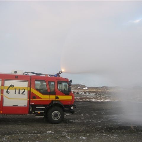 Sprautað úr þakbyssu