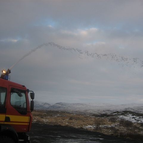 Sprautað úr þakbyssu