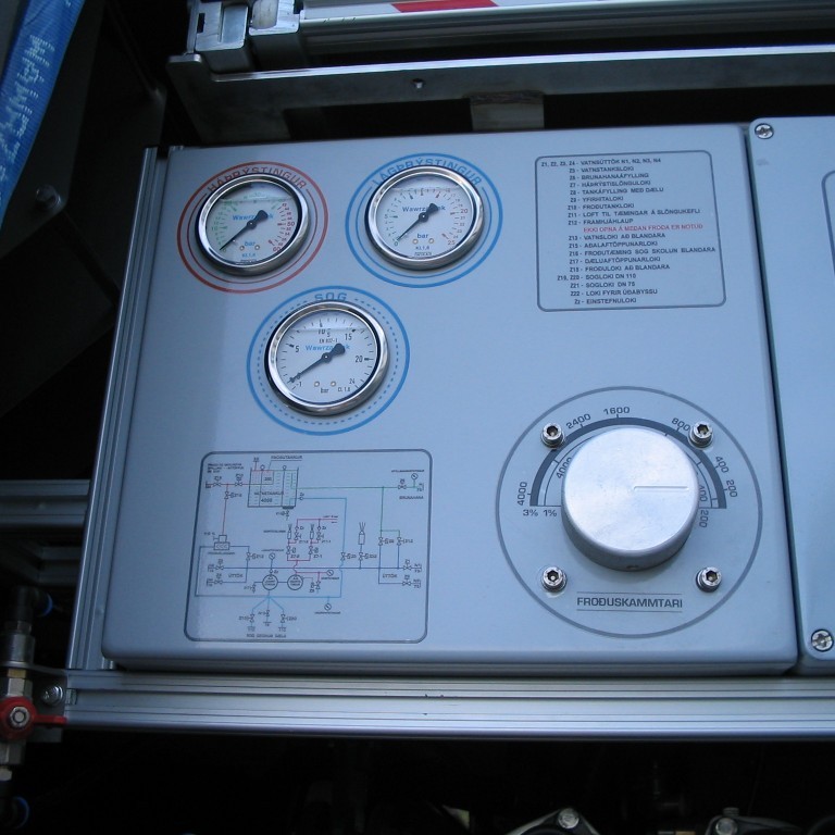 Vinstri hluti dælumælaborðs