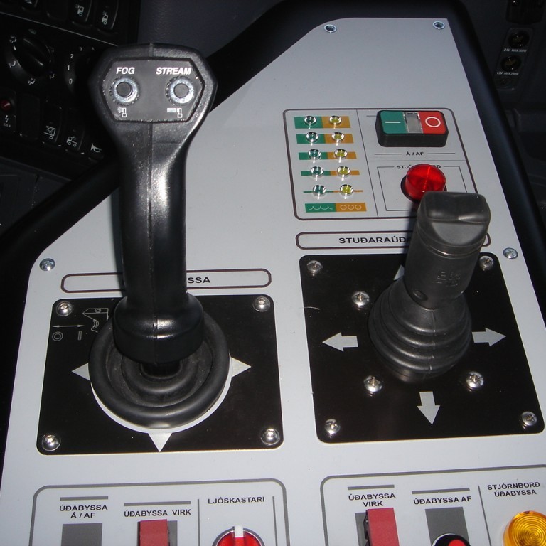 Stýripinnar fyrir úðabyssur