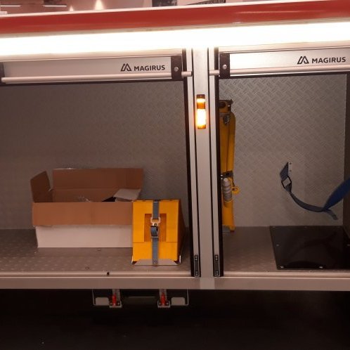 Magirus stigabifreið fyrir Slökkvilið Akraness og Hvalfjarðarsveitar. Lengsta stigabifreið sem flutt hefur verið til landsins fyrir slökkvilið.