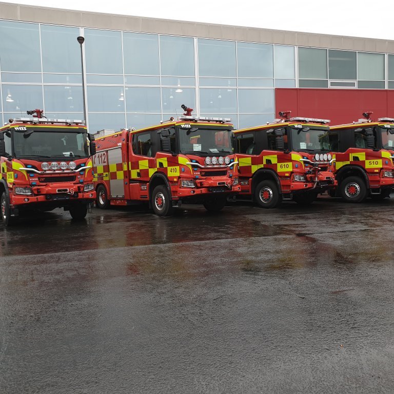 Allir fjórir við Klett umboðsaðila Scania