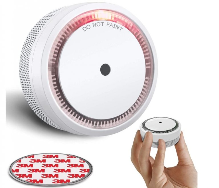 Mini smoke alarm  
Gull silfur og hvítur