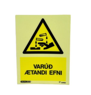 Varúð Ætandi Efni 15x20sm