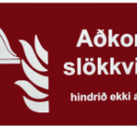 Ál merkingar slökkvibúnað og björgunarsvæði 