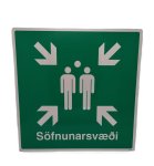 Söfnunarsvæði 45x45sm Álskilti