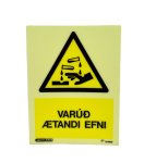 Varúð Ætandi Efni 15x20sm